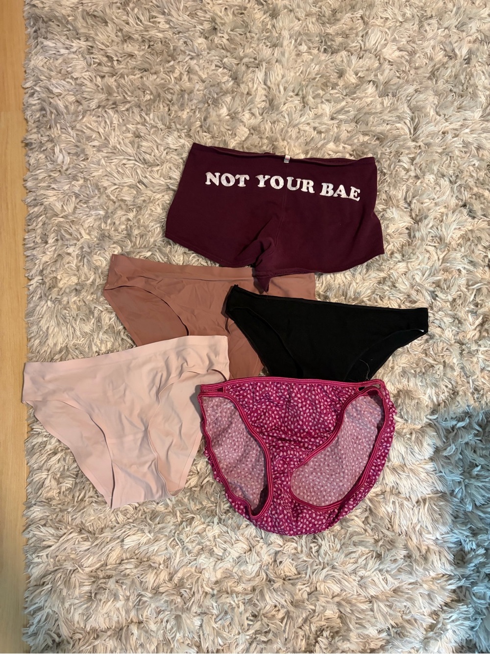 Assorted Women's Bikini & Boyshort Underwear Bundle - Maroon, Black, Pink Mix
